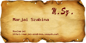 Marjai Szabina névjegykártya